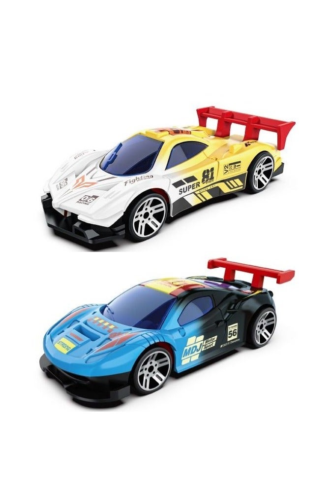 Pack of 2 Alloy Car Model 1:64 Temperature Sensitive Color Change Racing Car Shock Resistant Sports after 35°C - Image 1