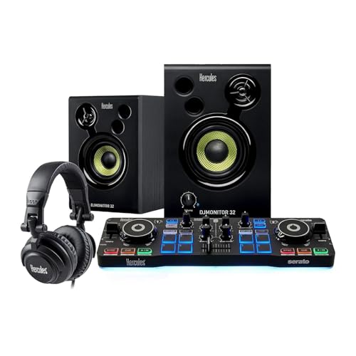 Hercules DJ Starter Kit with Starlight Controller, Monitor Speakers, Headphones, and Serato DJ Lite Software - Image 1