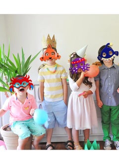 SYOSI SYOSI 8Pcs Shark Octopus Dress-Up Masks Blindfold Costumes Party Favors for Kids Boys Girls Under The Sea Themed Birthday Party Supplies  - Image 5