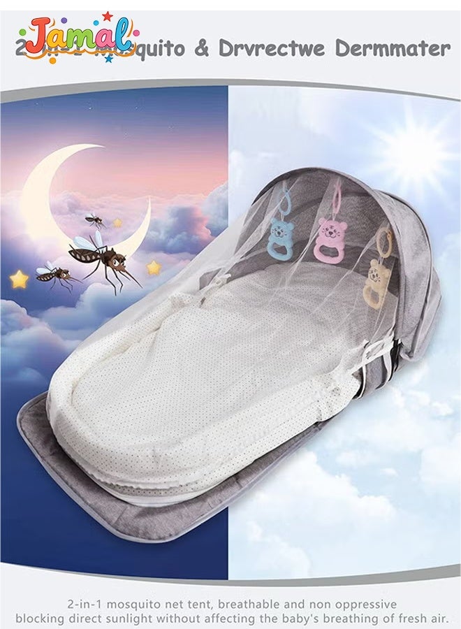 Jamal Baby Bed Portable Baby Bed Foldable Infant Crib With Cartoon Toys Detachable Cotton Cover Suitable for Travel and Home Use Easy to Carry - Image 4