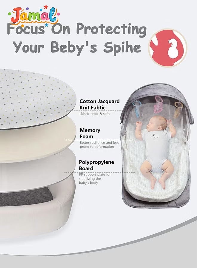 Jamal Baby Bed Portable Baby Bed Foldable Infant Crib With Cartoon Toys Detachable Cotton Cover Suitable for Travel and Home Use Easy to Carry - Image 3