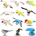 PINOWU Birds Figurines 12pcs Realistic Eagle Parrot Toucan Pigeon Owl Toy Birds Learning Educational Toys for Dollhouse Birthday Cake Topper Gift for Kids Toddler wStorage Bag - Image 2