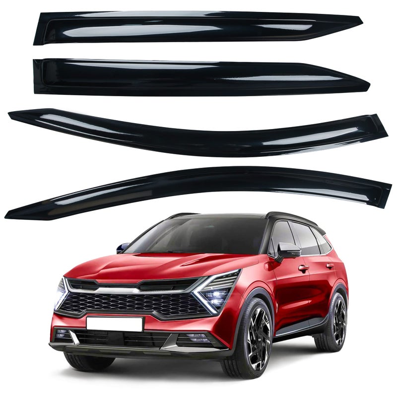 AUXKO Window Rain Guard for Kia Sportage 2023 2024 2025 2026 LX EX SX Prestige XPro XLine TapeOn Shatterproof Sun Smoke Guard Vent Visor Side Wind Deflectors Accessories for Kia Sportage 20232026
