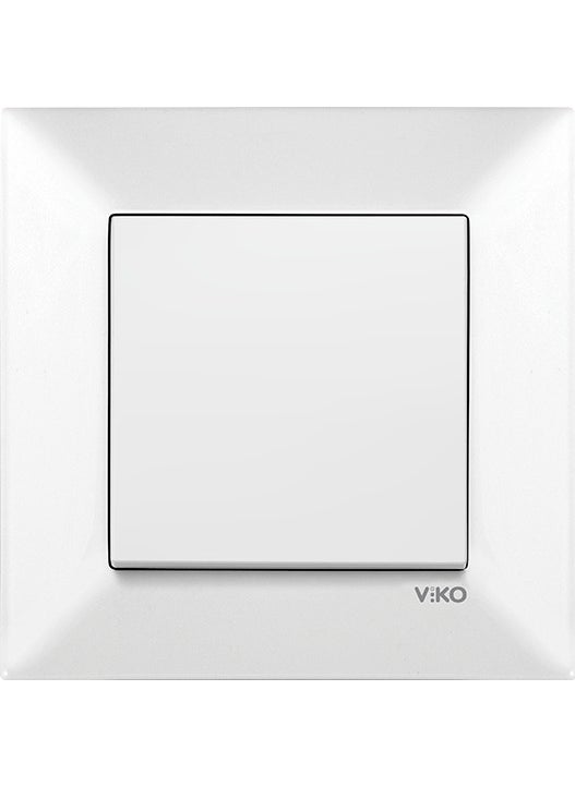 Viko Meridian - White Single Switch (With Frame) - Image 1