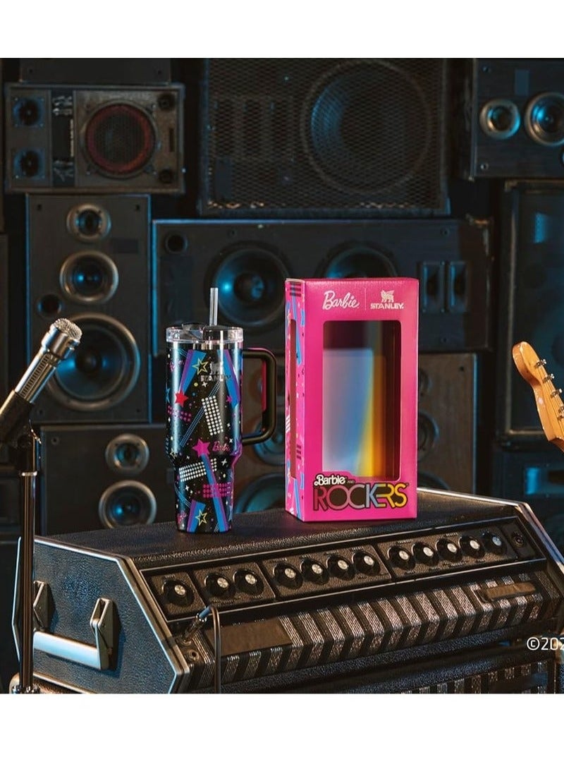 Stanley Barbie x Stanley ’80s Rockers Quencher 40 OZ | Limited Edition Stainless Steel Tumbler with Vibrant Neon Design, Leak-Resistant Lid, Reusable Straw & Carry Handle | BPA-Free, Eco-Conscious, Double-Wall Vacuum Insulated | Keeps Drinks Cold for 11 Hours, Hot for 7 Hours | Retro Collector Packaging | High-Style Hydration for Active Living - Image 4