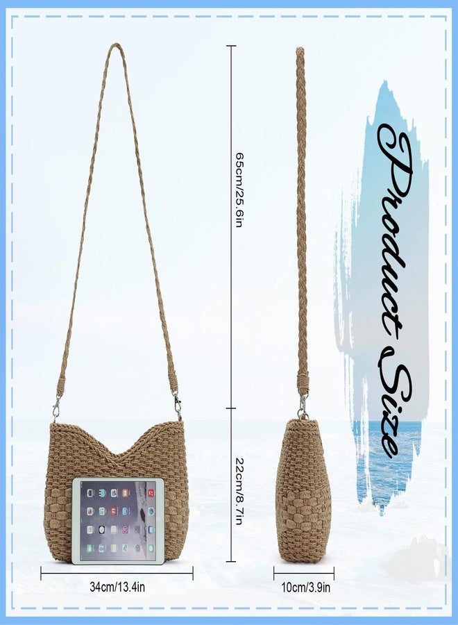 KUANG! Handmade Woven Shoulder Bag for Women Summer Beach Straw Purse Crossbody Handbag with Strap - Image 4