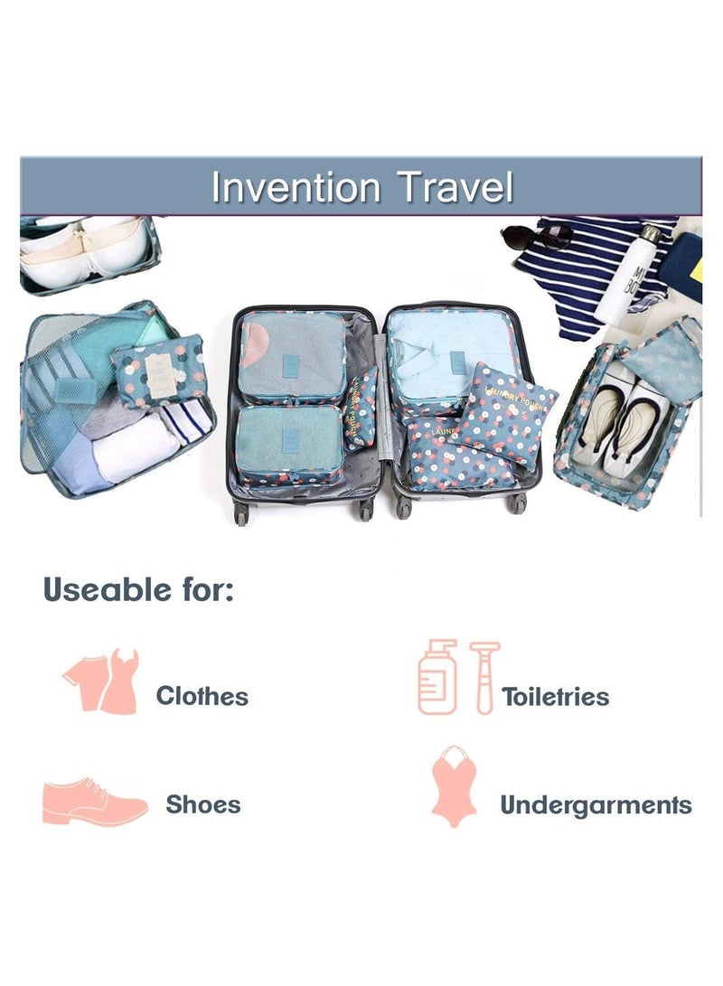 BLOOMING TIME 6 Pcs Foldable Luggage and Laundry Bag Pouch Waterproof Travel Toiletry Organizer - Image 5