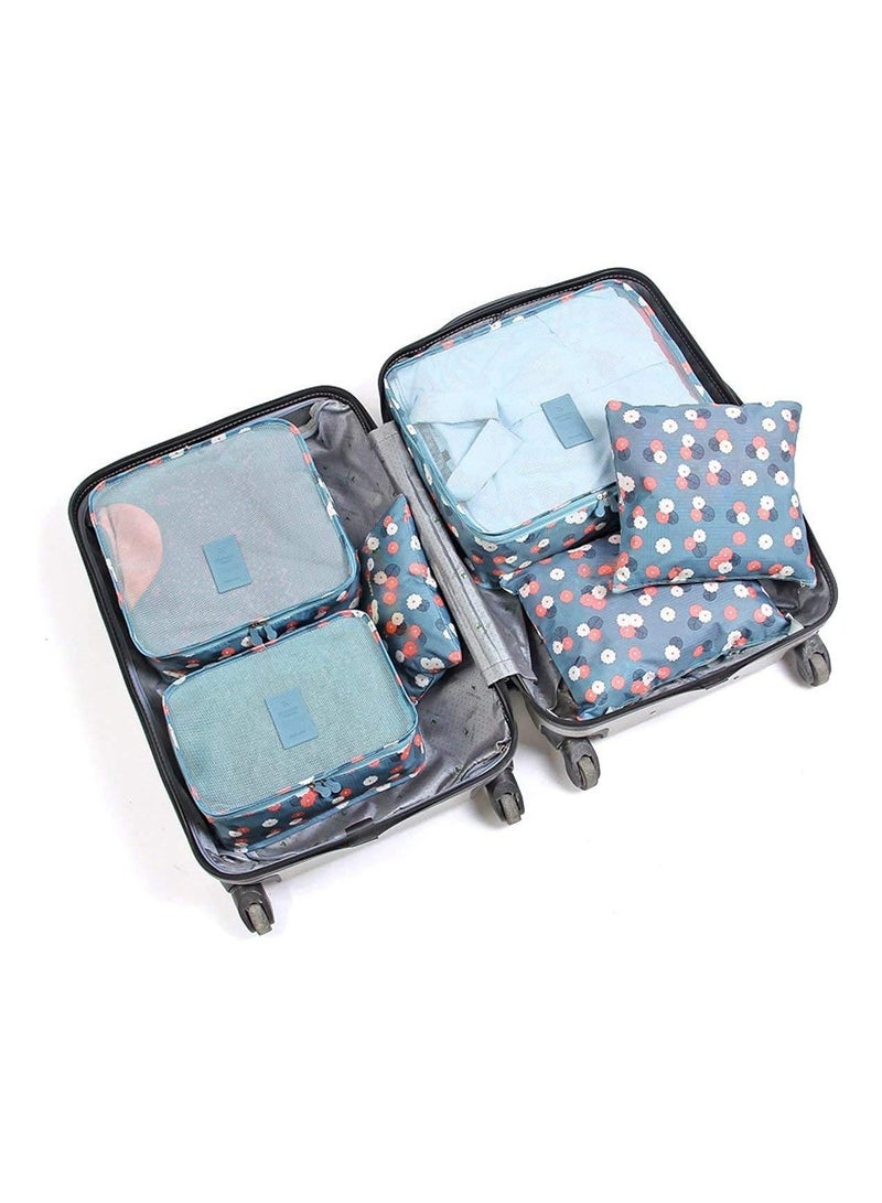 BLOOMING TIME 6 Pcs Foldable Luggage and Laundry Bag Pouch Waterproof Travel Toiletry Organizer - Image 3