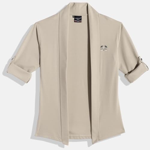 CAVIO Boys Full Sleeves Solid Shrug with T-Shirt Cream - Image 4