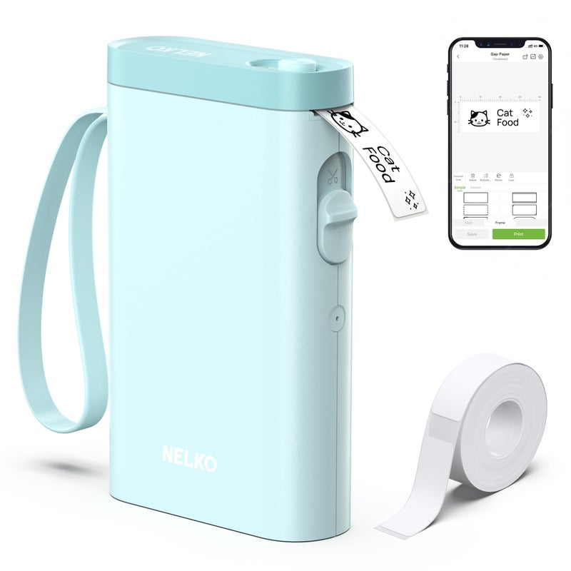 Nelko Label Maker Machine with Tape P21 Bluetooth Label Printer Wireless Mini Label Makers with Multiple Templates for Organizing Office Home Cyan - Image 2