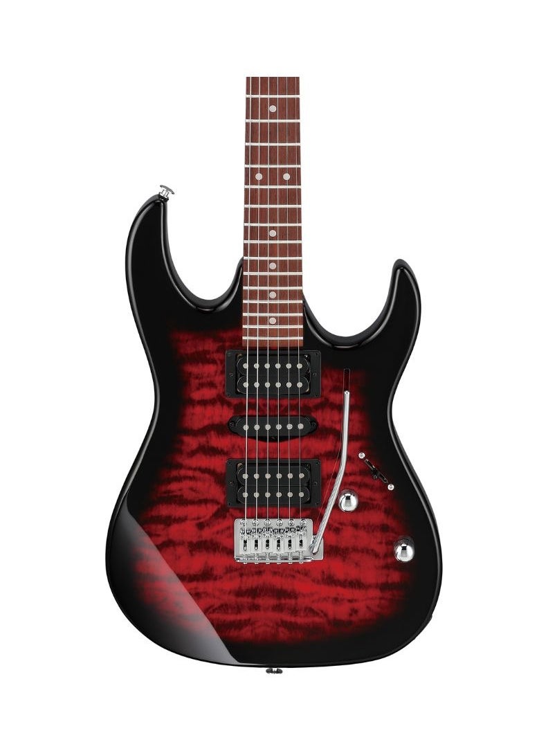Ibanez Ibanez GRX70QA 6 String Solid Body Electric Guitar – Transparent Red Burst  - Image 2