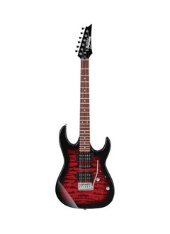 Ibanez Ibanez GRX70QA 6 String Solid Body Electric Guitar – Transparent Red Burst  - Image 1