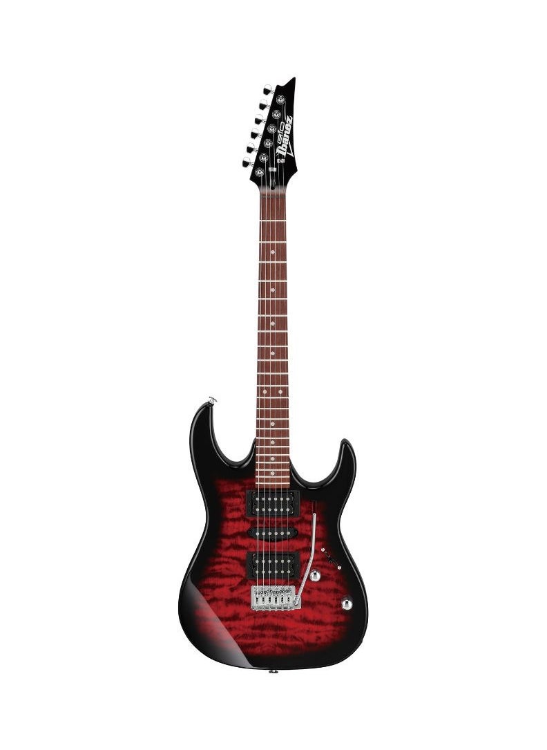 Ibanez Ibanez GRX70QA 6 String Solid Body Electric Guitar – Transparent Red Burst  - Image 1
