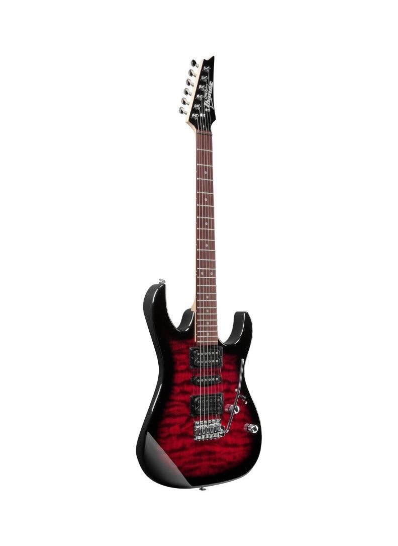 Ibanez Ibanez GRX70QA 6 String Solid Body Electric Guitar – Transparent Red Burst  - Image 3