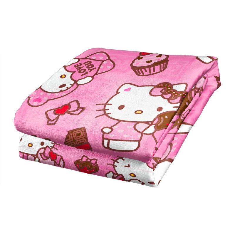 Northwest Hello Kitty Silk Touch Throw Blanket, 50" x 70", Love You Much - Image 5