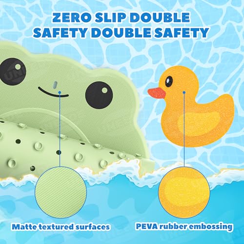 UNEEDE Kids Bathtub Mat with 24PCS Non Slip Bathtub Stickers, Non Slip Shower Mat for Toddlers, Washable Anti Slip Tub Surface, Soft Rubber Mat for Bathtub Shower, Waterproof Bathtub Essentials - Image 2