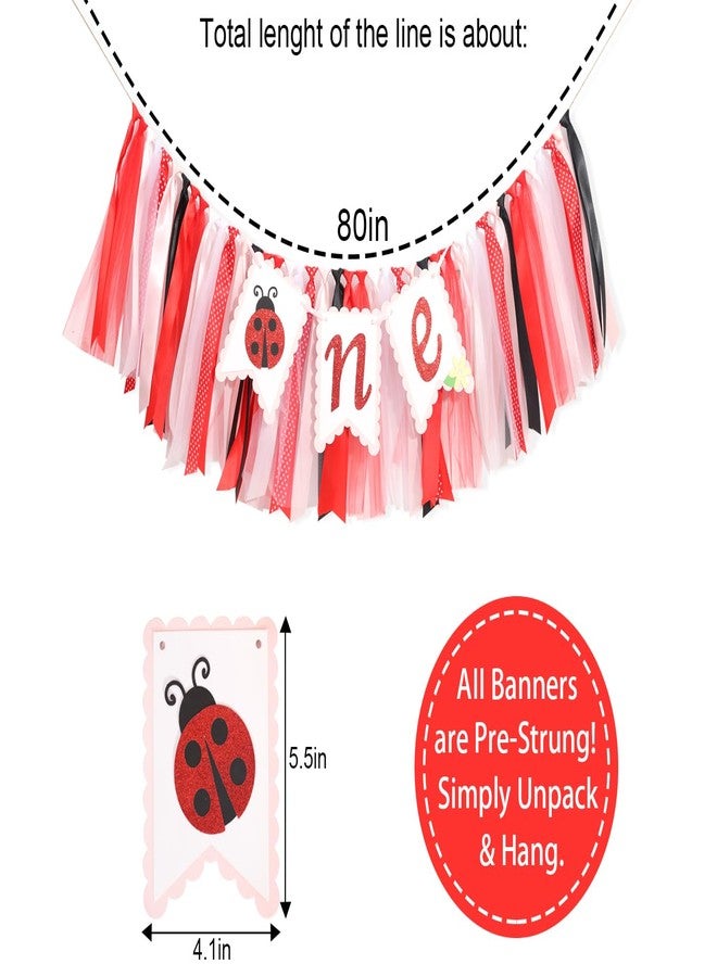HIKLO Ladybug High Chair Banner - Our Little Love Bug 1st Birthday Decorations, Ladybug First Birthday Highchair Banner, Our Little Ladybug Is Turning One Party Decor, Photo Props - Image 2