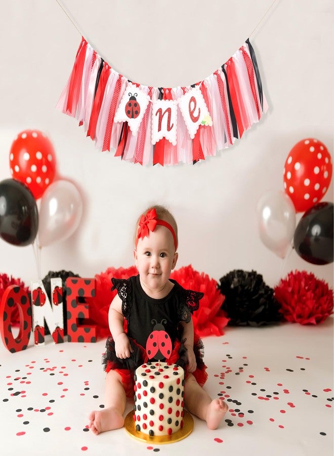 HIKLO Ladybug High Chair Banner - Our Little Love Bug 1st Birthday Decorations, Ladybug First Birthday Highchair Banner, Our Little Ladybug Is Turning One Party Decor, Photo Props - Image 3