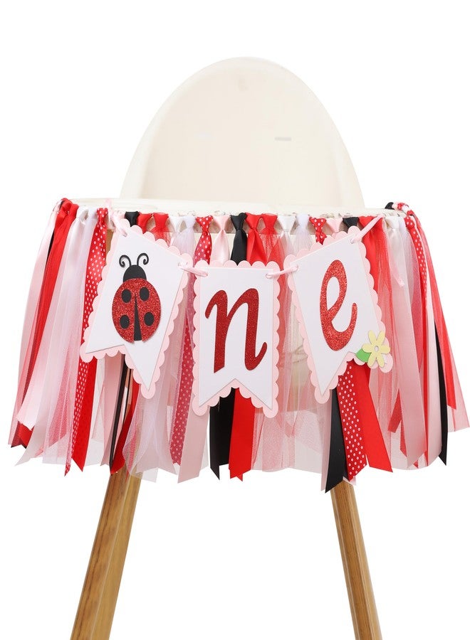 HIKLO Ladybug High Chair Banner - Our Little Love Bug 1st Birthday Decorations, Ladybug First Birthday Highchair Banner, Our Little Ladybug Is Turning One Party Decor, Photo Props - Image 1