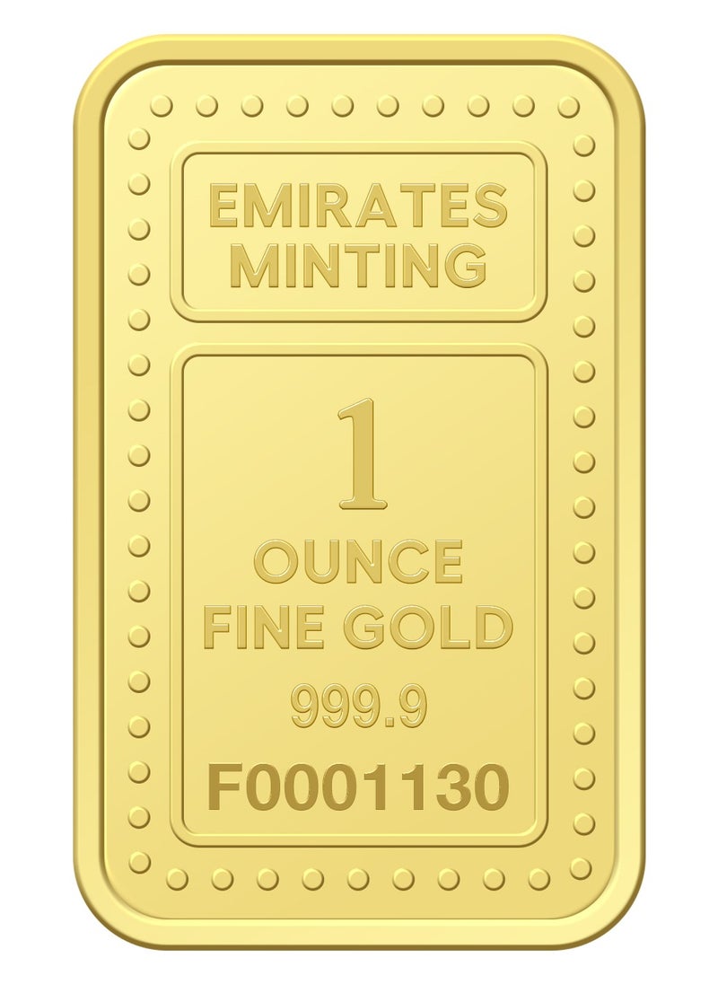 EMIRATES MINTING - Emirates Minting 1 Ounce 999.9 Purity Gold Bar - Image 1