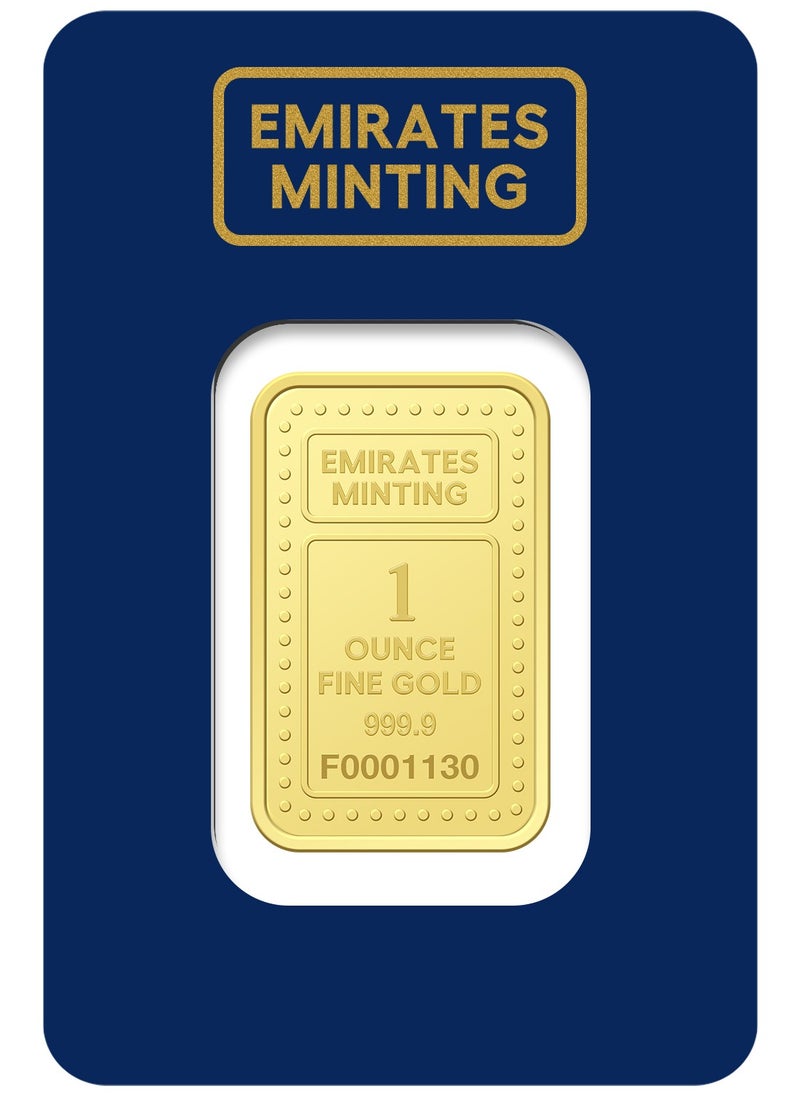 EMIRATES MINTING - Emirates Minting 1 Ounce 999.9 Purity Gold Bar - Image 1