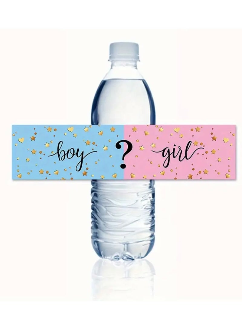 جست كواليتي 10 قطع ملصقات التفاف حول زجاجة المشروبات احتفال بمناسبة تحديد نوع المولود ذكر أو أنثى فتاة أو صبي - Image 1