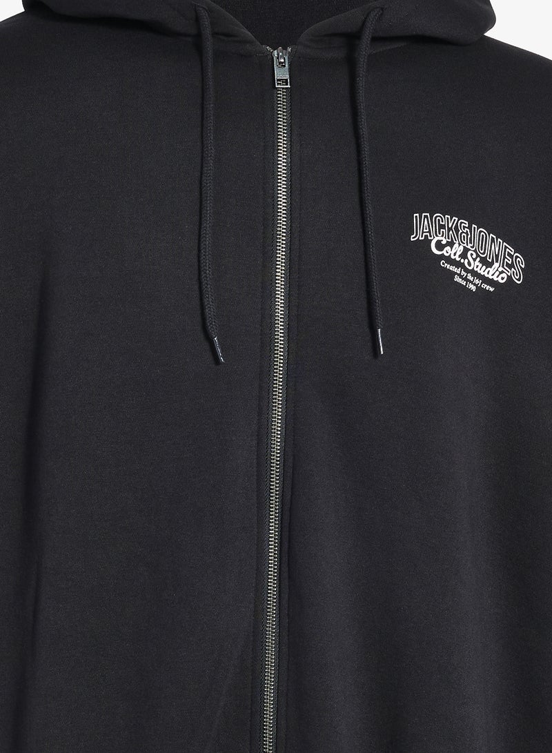 JACK & JONES Plus Size Printed Zip Hoodie - Image 3
