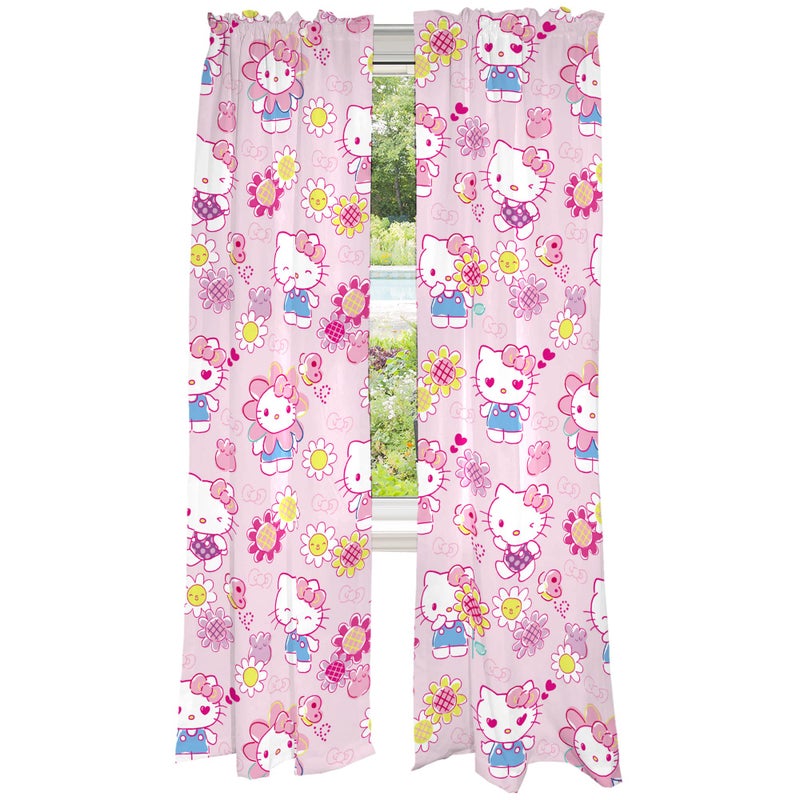 Franco Franco Kids Room Window Curtains Drapes Set 82 in x 84 in Hello Kitty