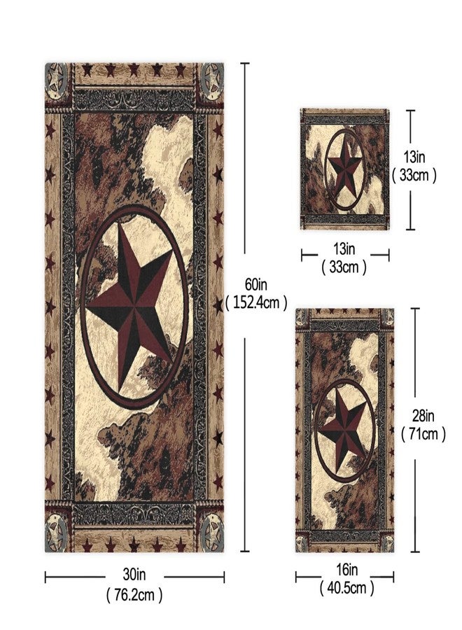 HATESAH Texas Star Bath Towel Set, Soft, Highly Absorbent, Vintage Style, Rustic, Decorative, 3 Piece Set for Spa, Women - Image 3