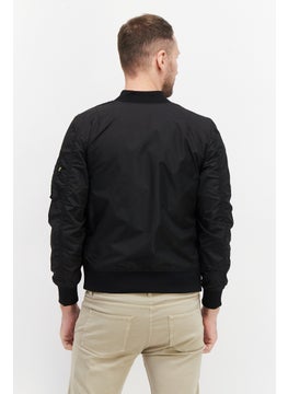 Alpha Industries Men Solid Bomber Jacket, Black  - Image 2