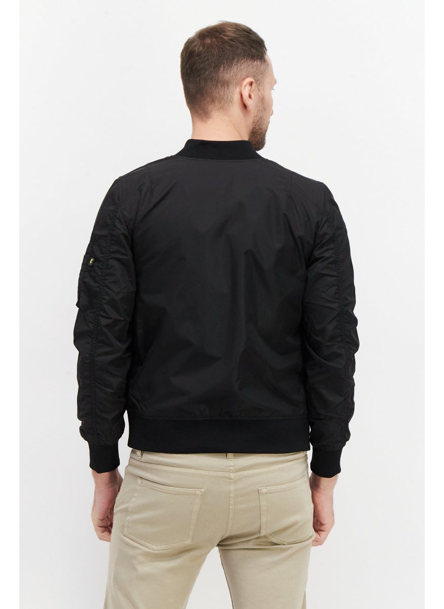 Alpha Industries جاكيت قاذف سوليد للرجال، أسود  - Image 2