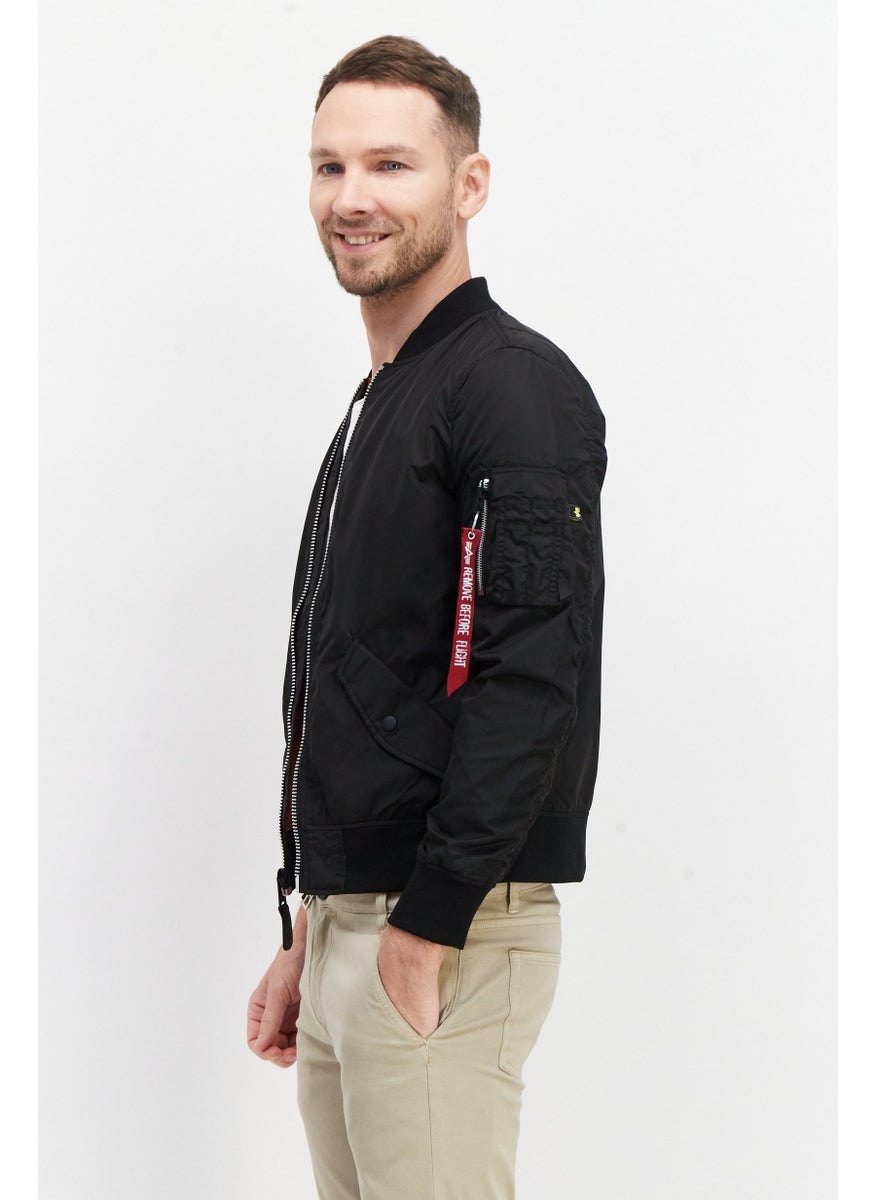Alpha Industries جاكيت قاذف سوليد للرجال، أسود  - Image 4