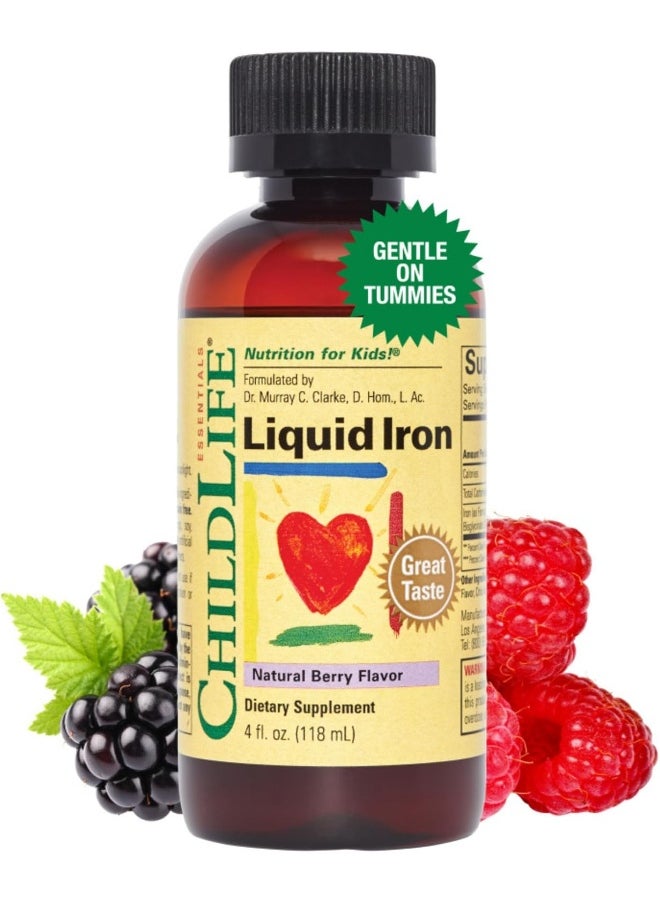 CHILDLIFE ChildLife Essentials Liquid Iron - Dietary Supplement for Infants, Baby, Kids, Toddlers, Children, and Teens - Natural Berry Flavor  - Image 1