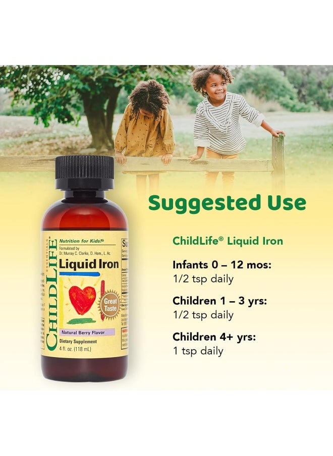 CHILDLIFE ChildLife Essentials Liquid Iron - Dietary Supplement for Infants, Baby, Kids, Toddlers, Children, and Teens - Natural Berry Flavor  - Image 4