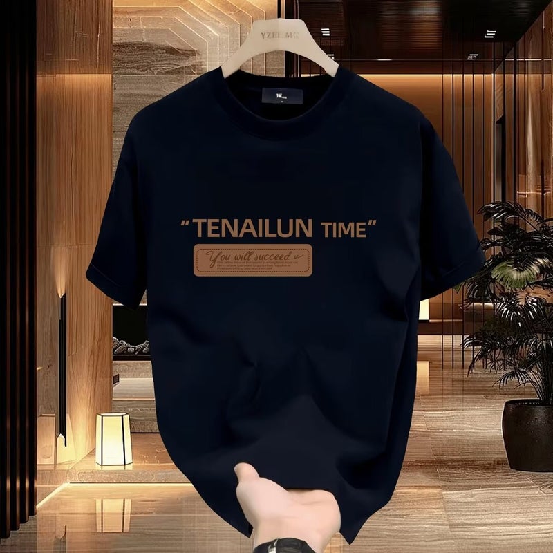 Printed Simple Casual Short-Sleeved T-Shirt Men'S Summer Fashionable Brand Loose Half-Sleeved Top For Boys - Image 1
