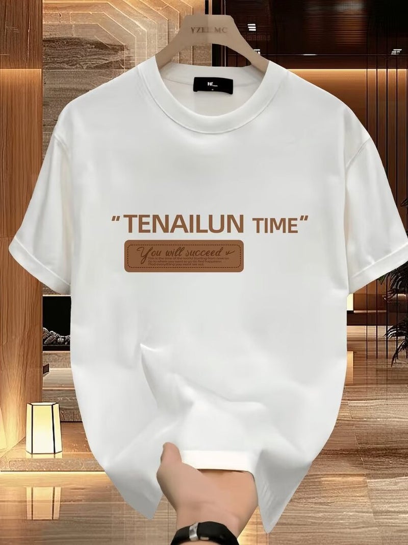 Printed Simple Casual Short-Sleeved T-Shirt Men'S Summer Fashionable Brand Loose Half-Sleeved Top For Boys - Image 3