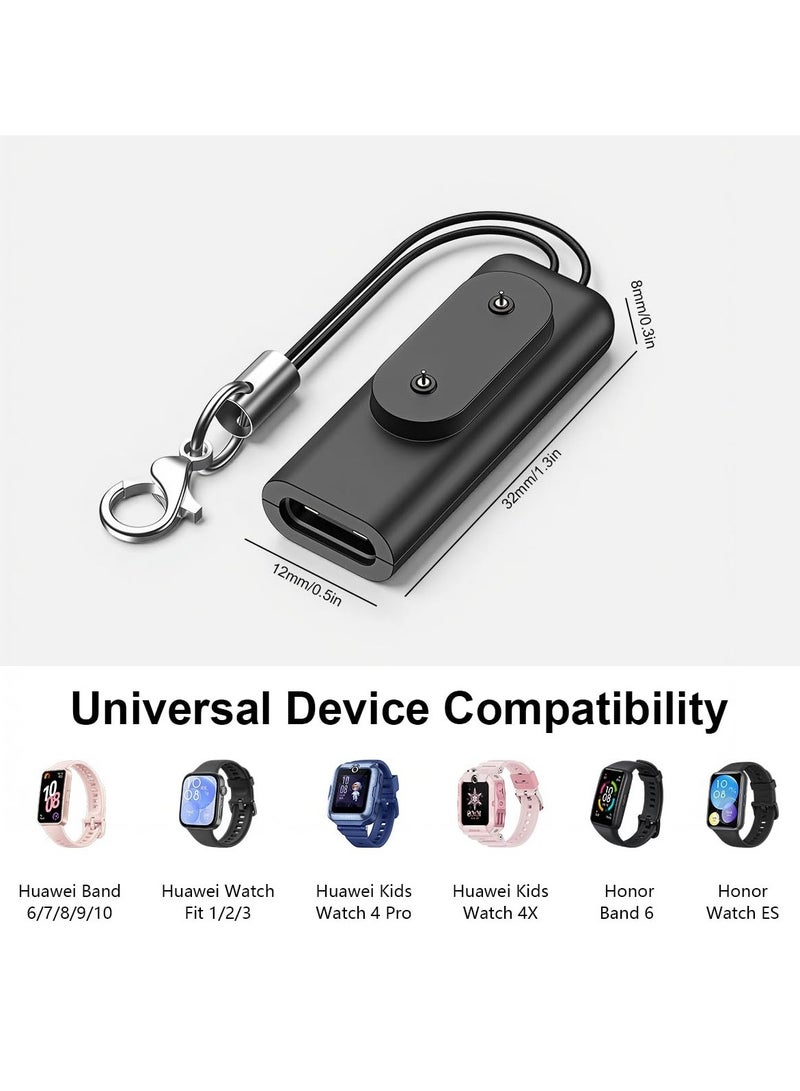 O Ozone Mini USB-C Charging Adapter Compatible with Huawei Band 6, 7, 8, 9, 10, Watch Fit 1, 2, 3, Honor Band 6 and Watch ES, Compact Replacement Charger - Image 2