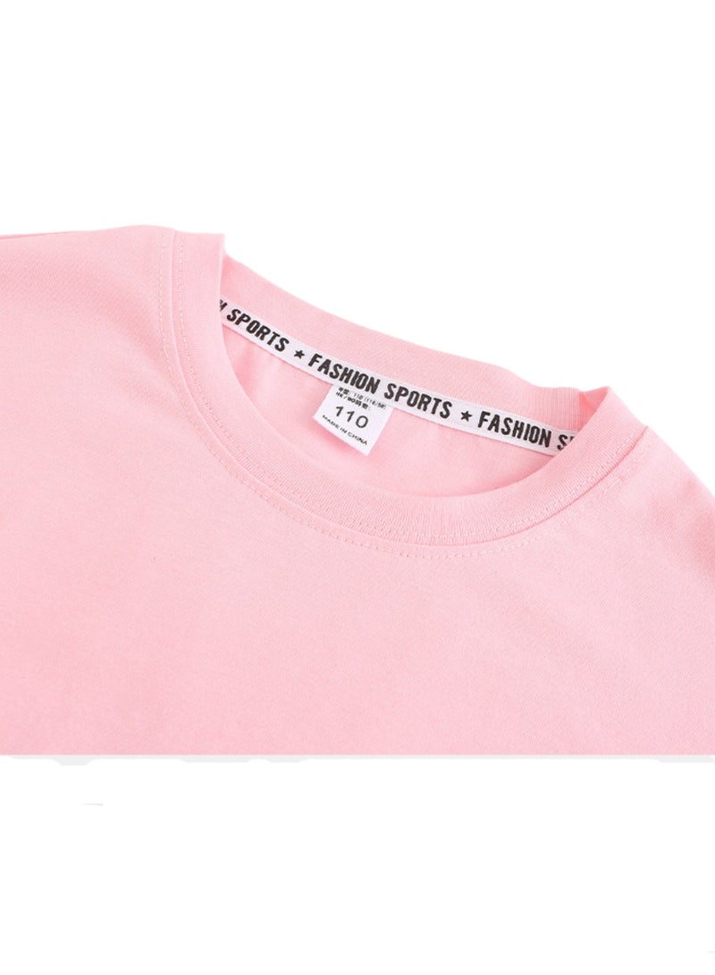 Mei Stylish Kids Unisex Pink Short Sleeve T-Shirt - Image 5