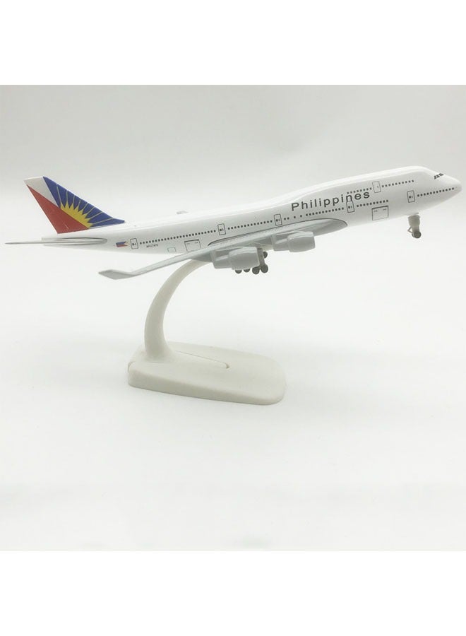 عام 20 سنتيمتر سبيكة طائرة منضدية عرض نموذج 1: 200 مقياس الفلبين B747 طائرة نموذج زخرفة لعبة الأثاث الديكور مجموعة الهدايا - Image 1