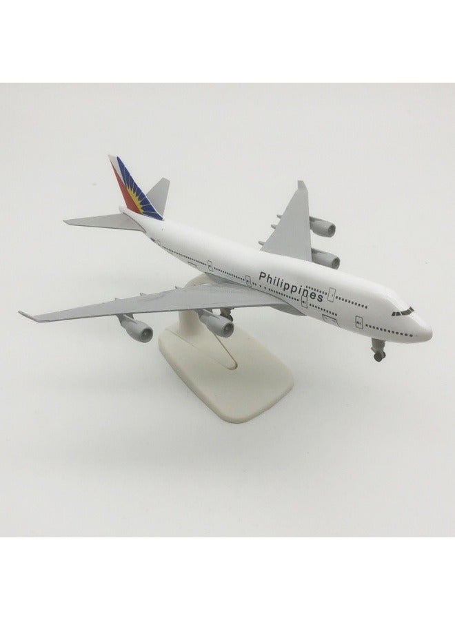 عام 20 سنتيمتر سبيكة طائرة منضدية عرض نموذج 1: 200 مقياس الفلبين B747 طائرة نموذج زخرفة لعبة الأثاث الديكور مجموعة الهدايا - Image 2