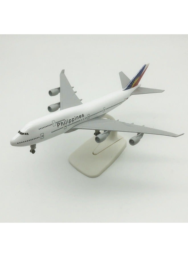 عام 20 سنتيمتر سبيكة طائرة منضدية عرض نموذج 1: 200 مقياس الفلبين B747 طائرة نموذج زخرفة لعبة الأثاث الديكور مجموعة الهدايا - Image 3
