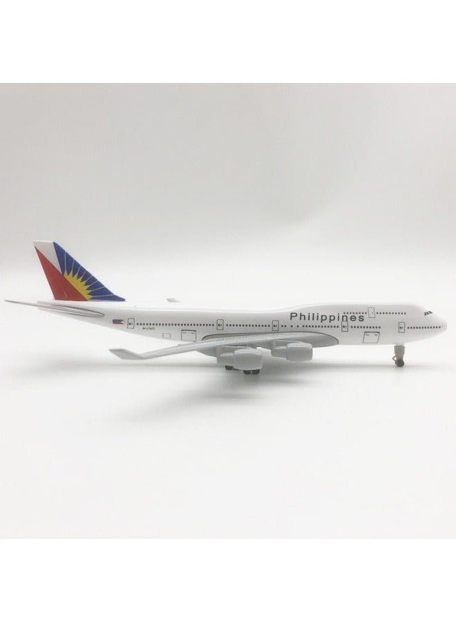 عام 20 سنتيمتر سبيكة طائرة منضدية عرض نموذج 1: 200 مقياس الفلبين B747 طائرة نموذج زخرفة لعبة الأثاث الديكور مجموعة الهدايا - Image 4