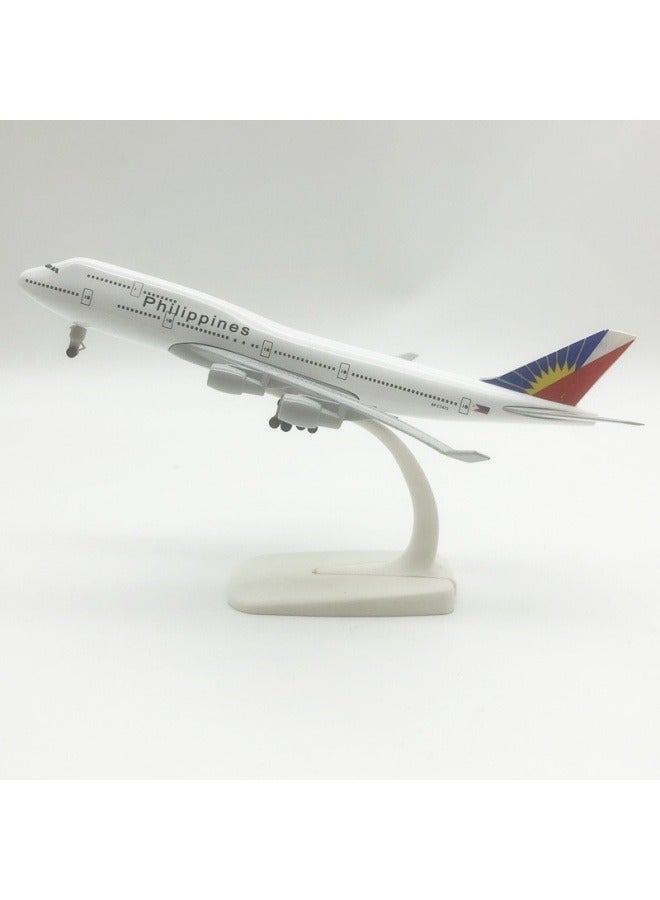 عام 20 سنتيمتر سبيكة طائرة منضدية عرض نموذج 1: 200 مقياس الفلبين B747 طائرة نموذج زخرفة لعبة الأثاث الديكور مجموعة الهدايا - Image 5