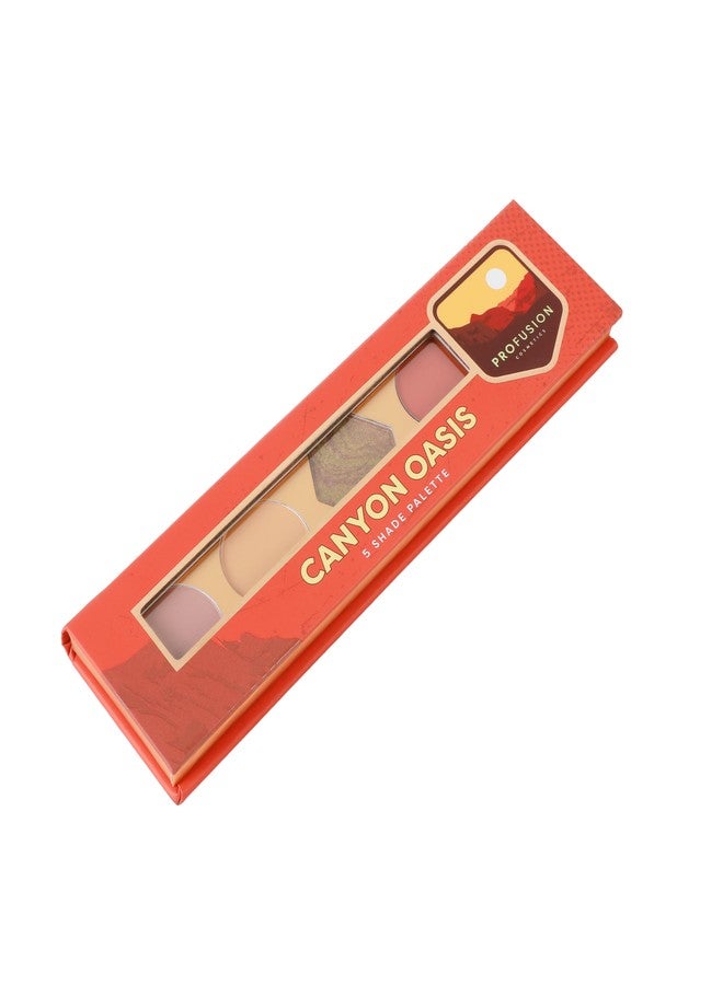 Profusion Cosmetics Blooming Beauty 5-Shade Eyeshadow Palette - Highly Pigmented Eyeshadows for Stunning Day & Night Looks - Versatile Colors Finishes for All Skill Levels (Canyon Oasis) - Image 5