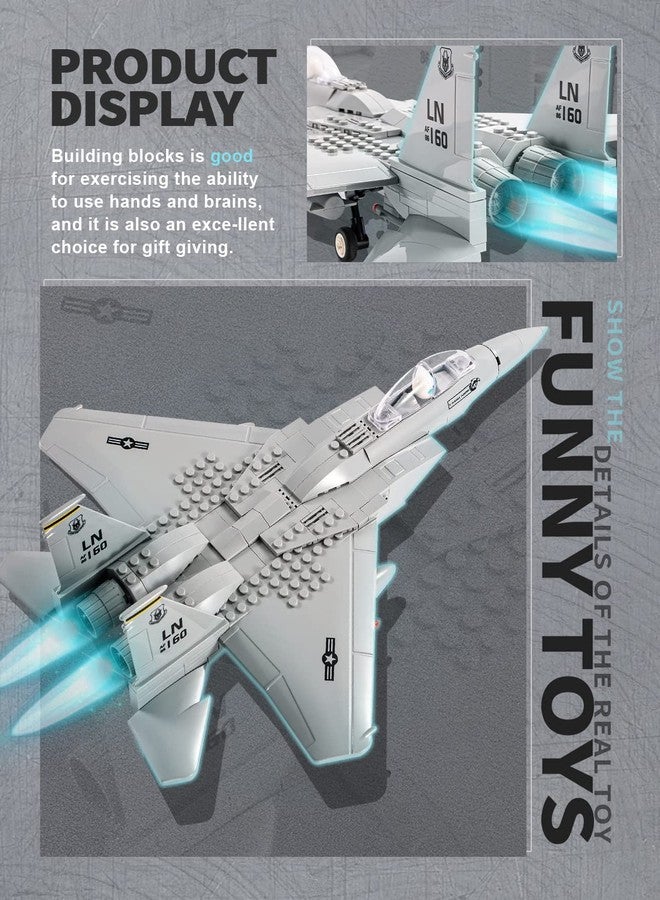 dOvOb Military F-15 Eagle Fighter Jet Building Blocks Set, Army Plane Toys as Gift for Kids or Adult (270 Pieces) - Image 5