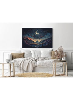 Home Gallery Home Gallery illustration night sky with stars moon constellations Printed canvas wall art  - Image 3