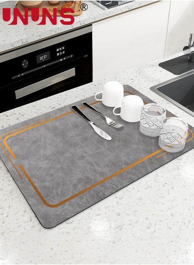 UNUNS - Dish Drying Mat,Coffee Bar Mat For Countertops,Non-Slip Sink Mat,Fit Under Coffee Maker Absorbent Hide Stain,Rubber Backed Drying Mat For Kitchen Counter,50x80cm - Image 1