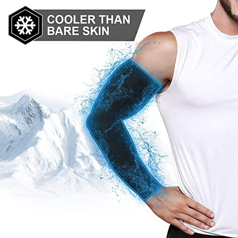 SHOWAY 2 Pairs Sun UV Protection Cooling Arm Sleeves, for Men & Women, UPF 50 Arm Cover, Arm Sun Sleeves Compression UV Protection Cooling, Cycling, Driving, Golf, Running (Black) - Image 2