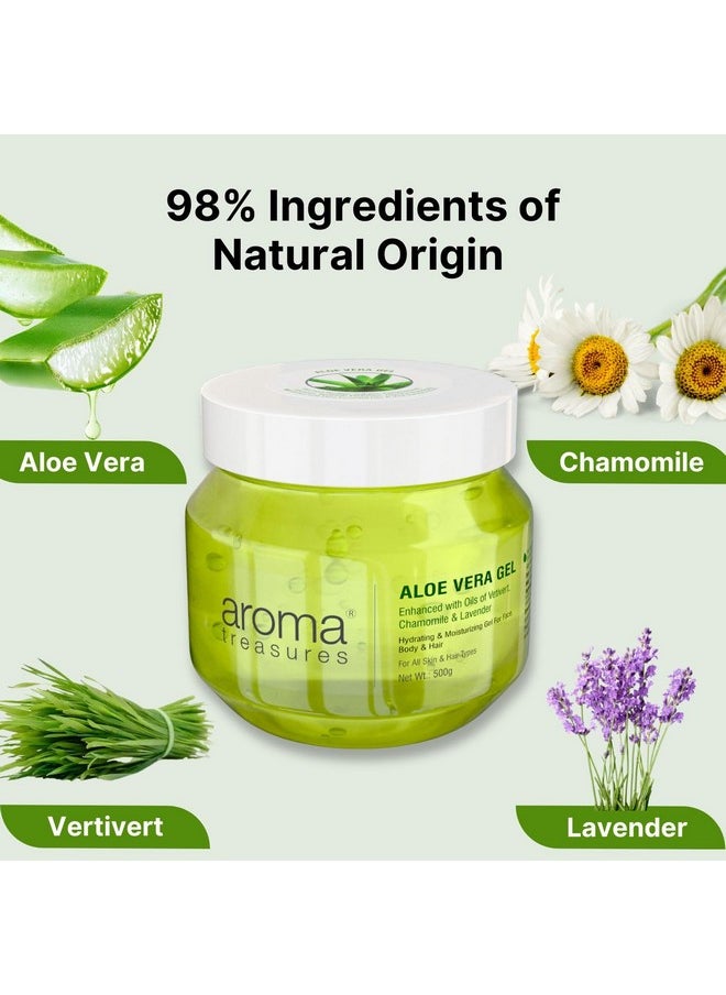 Aroma Treasures - Aloe Vera Gel For Face, Skin, Body & Hair | Paraben Free Aloevera Gel For Glowing Skin Suitable For Men & Women - 500 G - Image 1