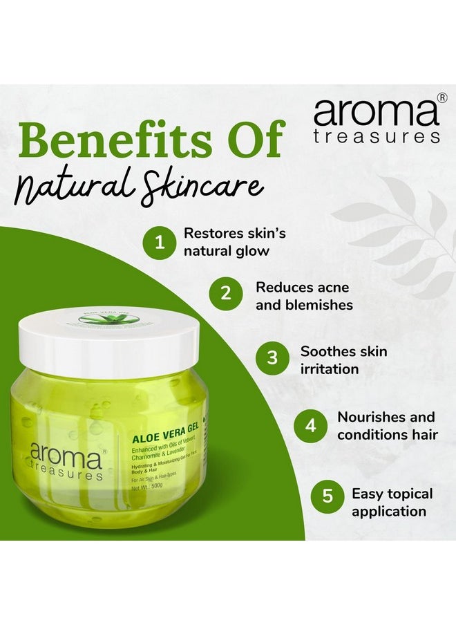 Aroma Treasures - Aloe Vera Gel For Face, Skin, Body & Hair | Paraben Free Aloevera Gel For Glowing Skin Suitable For Men & Women - 500 G - Image 1
